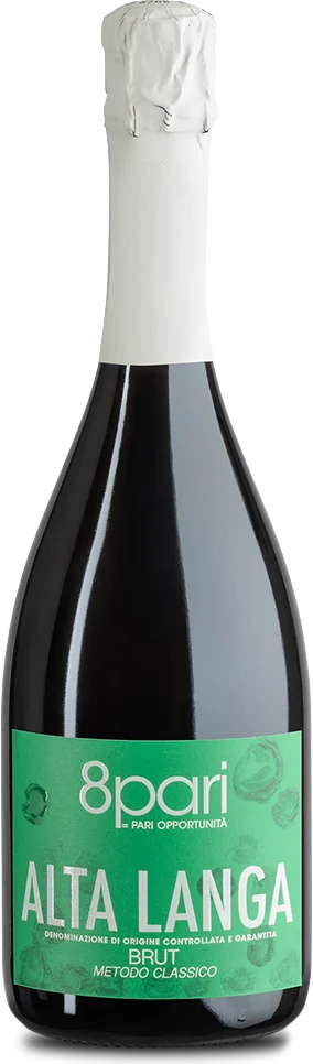 8 Pari, Alta Langa Brut Docg: fotografia dal fronte